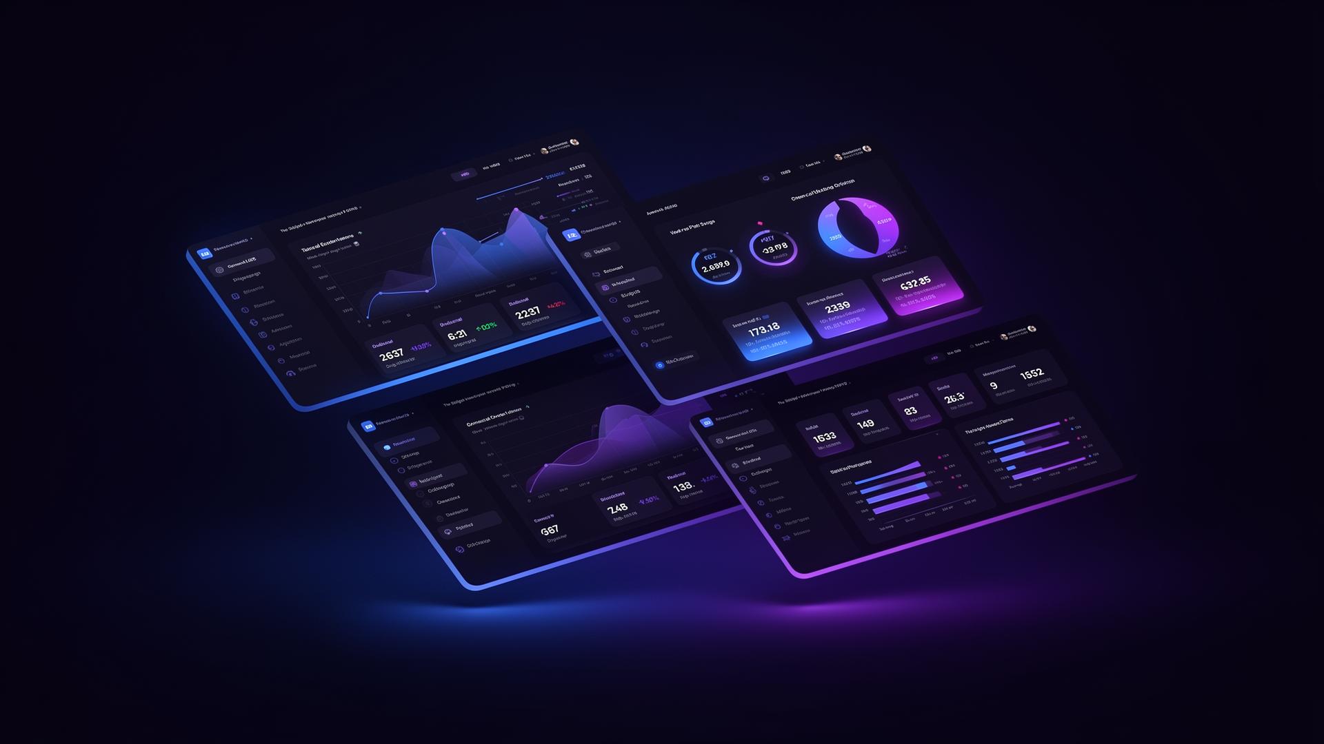Dashboard Visual BI con KPIs, gráficos y paneles de datos